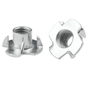 DIN1624 4 Pronged T Nuts Threaded Insert Four Claw Tee Nut for Furniture