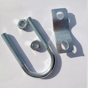 Single Pipe Clamp U Bolts with Nuts and Curved Plate Galvanized Steel Stainless Steel - Image 3