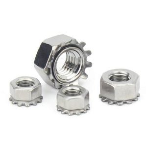 Stainless Steel Hex Keps Nuts with External Tooth Lock Washer Hexagon K Lock Nut - Afbeelding 2