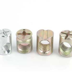 Custom Cross Dowel Nut And Bolt Sleeve M6 Steel Zinc Plated - Image 1