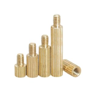 Round Brass Threaded Knurled Standoff Spacers Column Single Head Cylinder Knurled Standoffs - Image 2