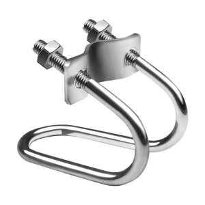 304 Stainless Steel Double U Bolt Cross Buckle Fixed U shaped Pipe Clip - Hình ảnh 1