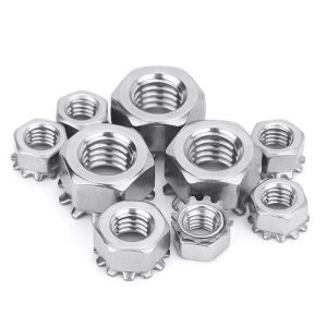Stainless Steel Hex Keps Nuts with External Tooth Lock Washer Hexagon K Lock Nut - Hình ảnh 3
