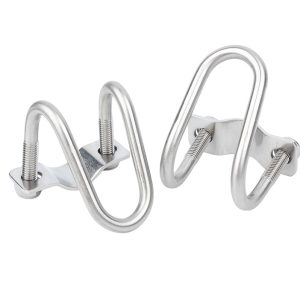 304 Stainless Steel Double U Bolt Cross Buckle Fixed U shaped Pipe Clip - Hình ảnh 3