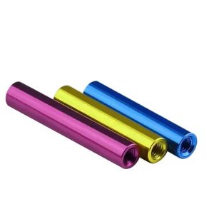 Round Aluminum Standoff Spacer Aluminum Alloy Red Anodized Threaded Standoff Spacer - Image 2