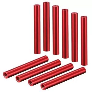 Round Aluminum Standoff Spacer Aluminum Alloy Red Anodized Threaded Standoff Spacer - Image 3