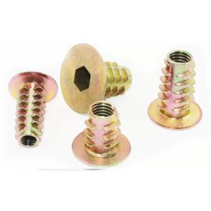 Custom Self Tapping Threaded Inserts for Wood, M10 x 25 Hex Drive Head Zinc Alloy Threaded Inserts - Image 3