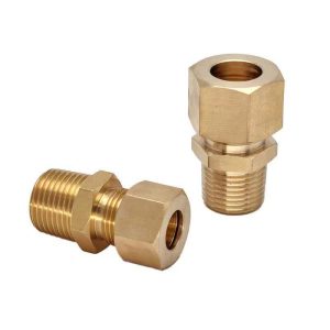 Precision CNC Brass Male Connector Compression Male Connector Fitting for Copper Pipe