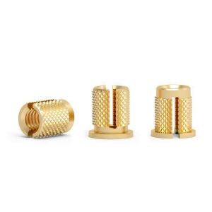 Slotted Brass Press in Threaded Insert Knurled Press Fit Threaded Inserts - Image 2