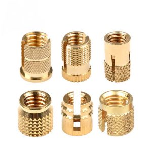 Slotted Brass Press in Threaded Insert Knurled Press Fit Threaded Inserts - Image 3