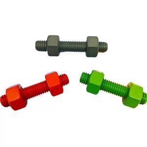 Full Threaded Rod Studs Teflon Coated Carbon Steel Stud Rods with Bolts and Nuts - Image 3