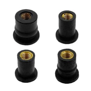 Custom Well Nuts with Button Head Reliable Motorcycle Automobile Windshield Rubber Well Nuts – Image 1