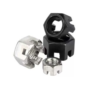 Carbon Steel Grade 8 Castle Nuts with Cotter Pins 5/8-18 Crown Nut Hex with Groove - Afbeelding 3