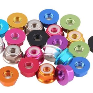 Colorful Aluminum Nylon Lock Nut Color Anodizing Hex Flange Nylon Insert Lock Nut - تصویر 3