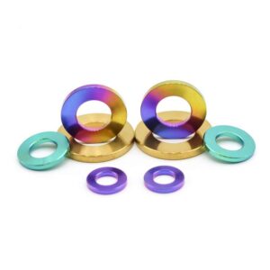 Color Anodized Titanium Washers Reliable Round Head Titanium Flat Washers for Bicycle Motorcycle