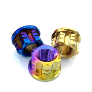 Reliable Gr5 Titanium Alloy Axle Nut Anodized for Retrofit Electric Motorcycle – Bild 1