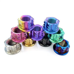 Reliable Gr5 Titanium Alloy Axle Nut Anodized for Retrofit Electric Motorcycle – Bild 3