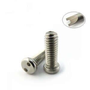 Custom Stainless Steel Snake Eye Screw Anti Theft Reliable Two Holes Pig Nose Screws