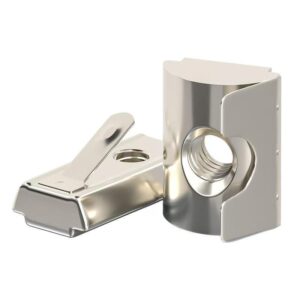 Non Standard Roll-in T Nut With Spring Leaf High Quality Shrapnel Nut for Aluminum Profile - Gambar 1