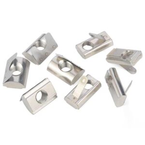 Non Standard Roll-in T Nut With Spring Leaf High Quality Shrapnel Nut for Aluminum Profile - Gambar 3